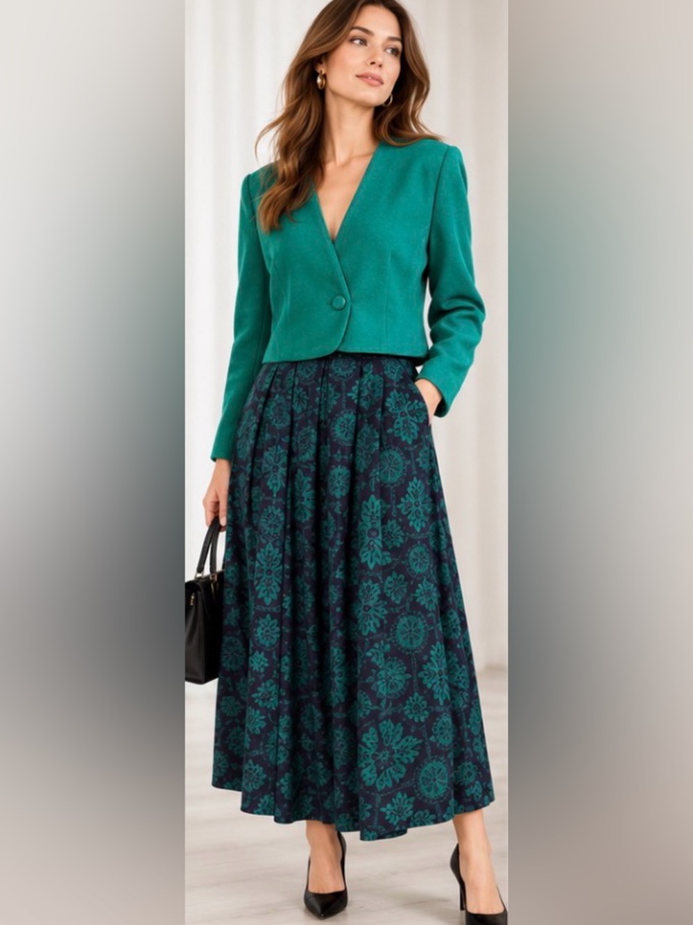 Vintage Pendleton Country Sophisticates Wool Blend Jacket Skirt Set 6/8 NOTES